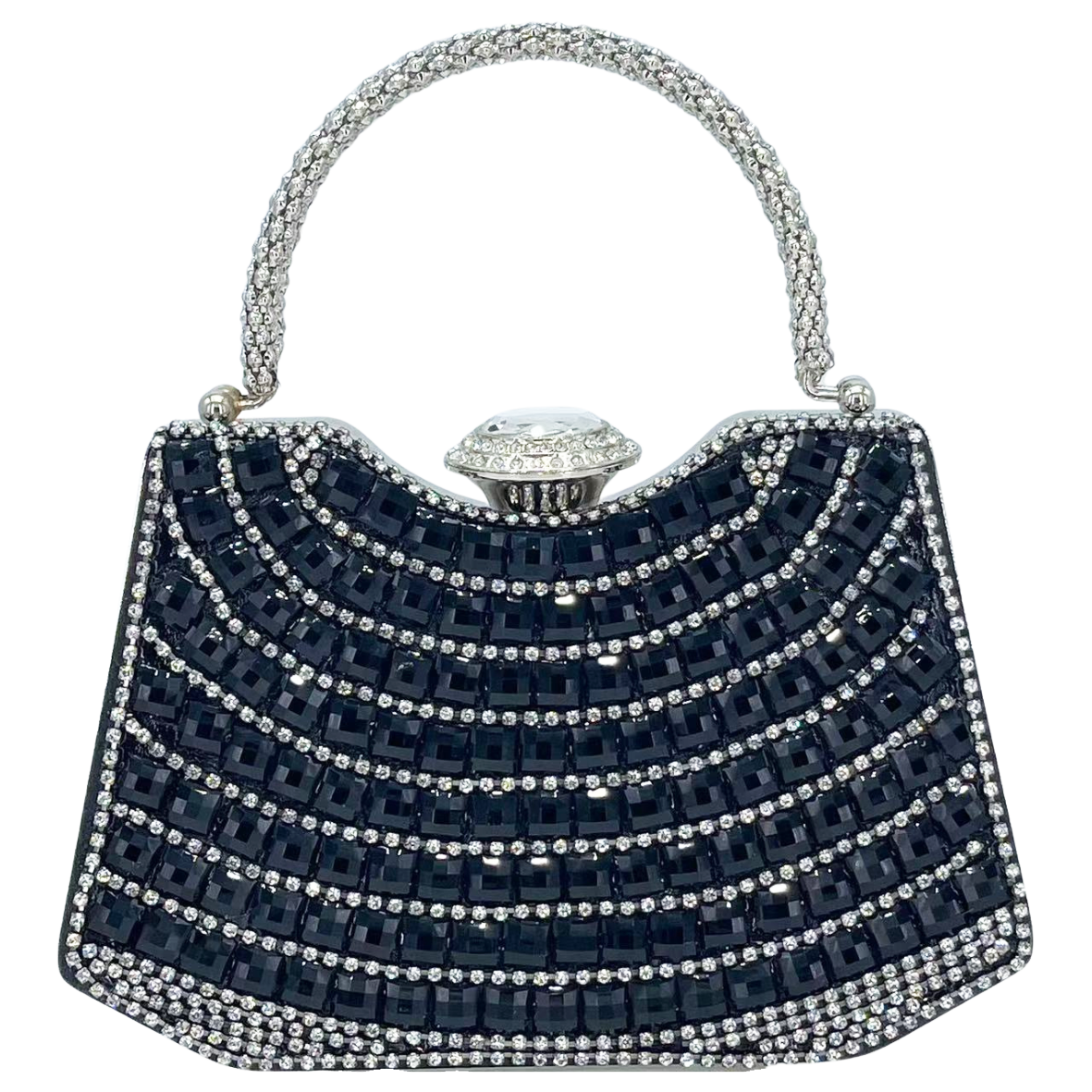 LA535-1 BK Rhinestone Evening Purse