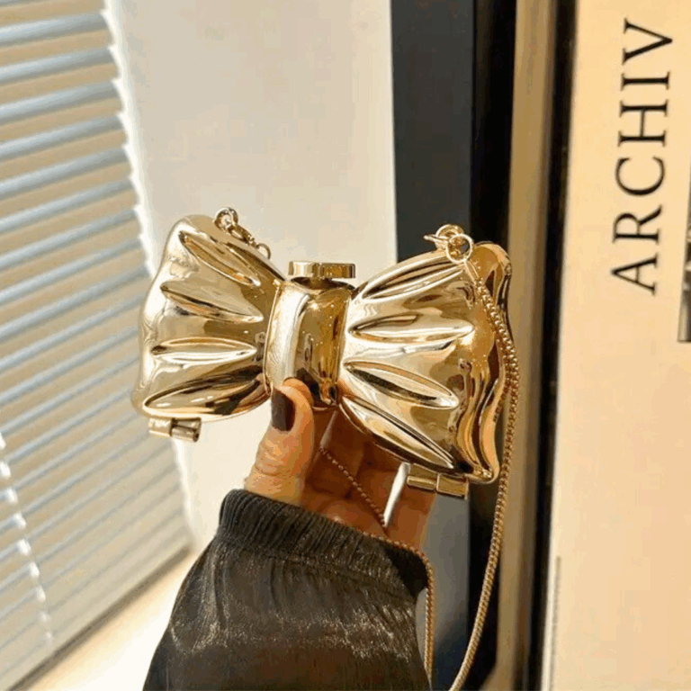 LAM4 GD Acrylic Glossy Bowtie Mini Bag
