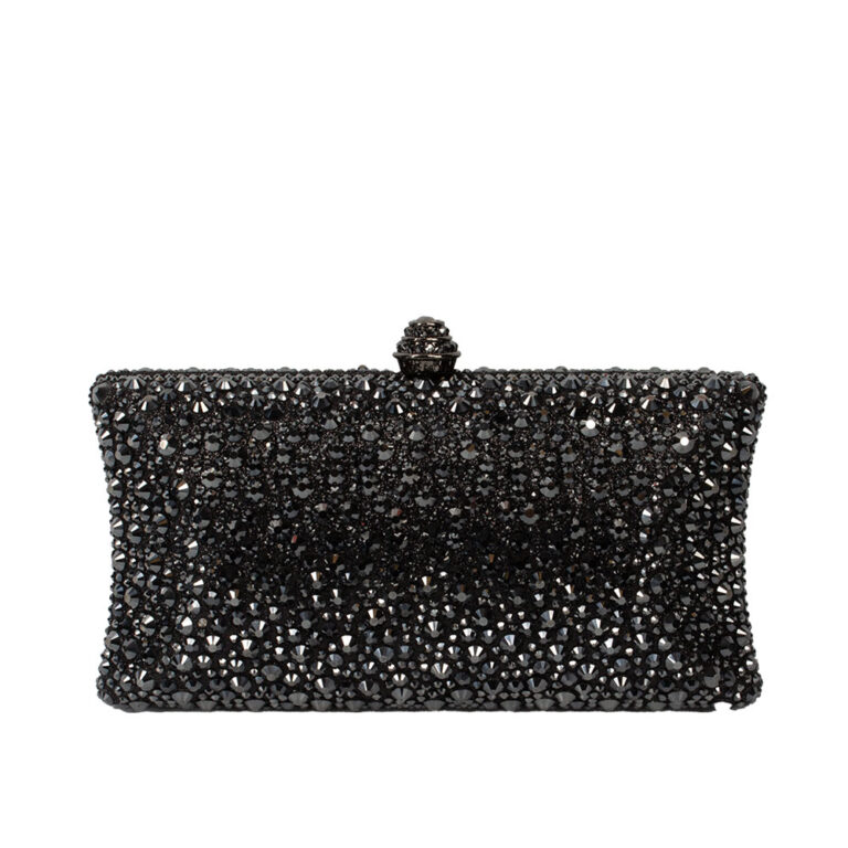 68046 BK Elegant Rhinestone Bling Clutch