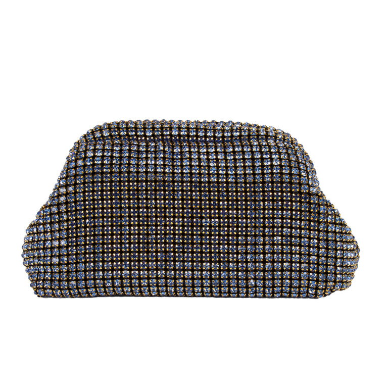 CO32066 BL Rhinestones Dumpling Clutch