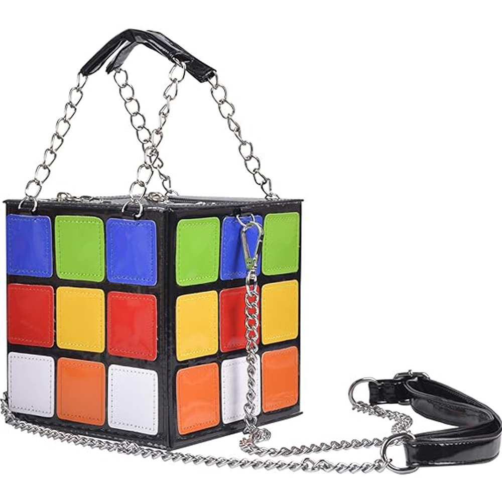 LA2018 BK Cube Shape Magic Shoulder Bag Clutch