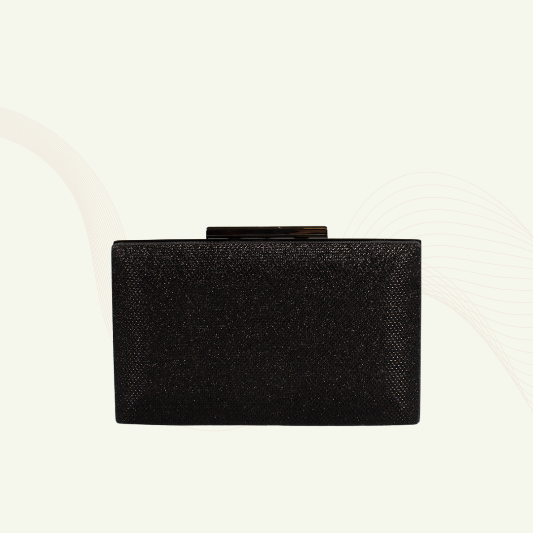 CO68032 BK Shimmery Evening Clutch / Crossbody Bag