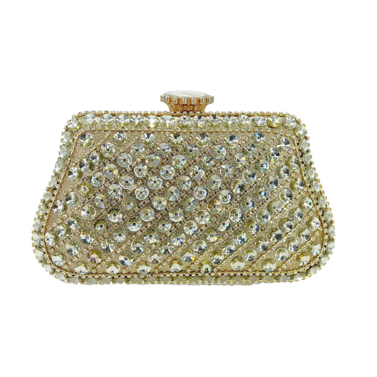 LA1438-2 GD Rhinestones Evening Clutch Bags