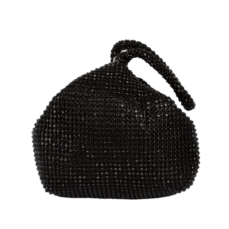 CO26019L BK/BK Rhinestones Bling Wrist Clutch Purse