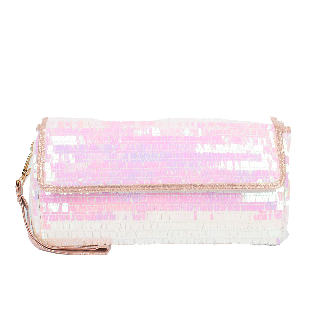 CO32069 PK.AB Sequin Glitter Crossbody Bag
