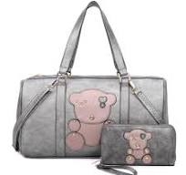 XM21211-T2 PT Fashion Bear 2-in-1 Weekender Overnight Duffle Bag