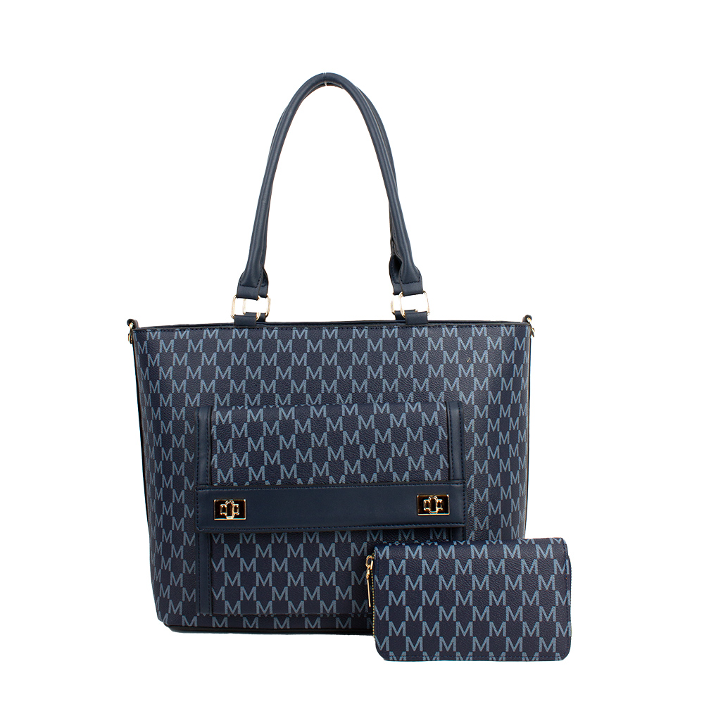 2084 BL Fashion Handbag Set (2 N 1)