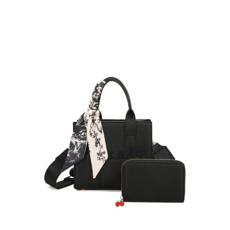 PU-26111-T2 BK Mini Fashion Tote Bag(2 N 1)