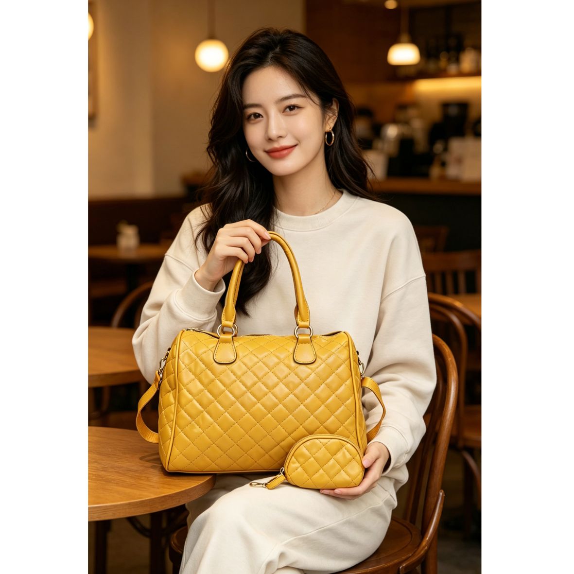 2058 MUST Quilted Fashion Handbag(2 N 1)