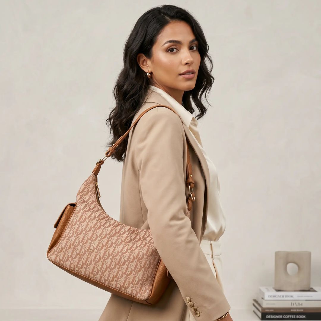 5159 CA Monogram Print Hobo Shoulder Fashion Handbag