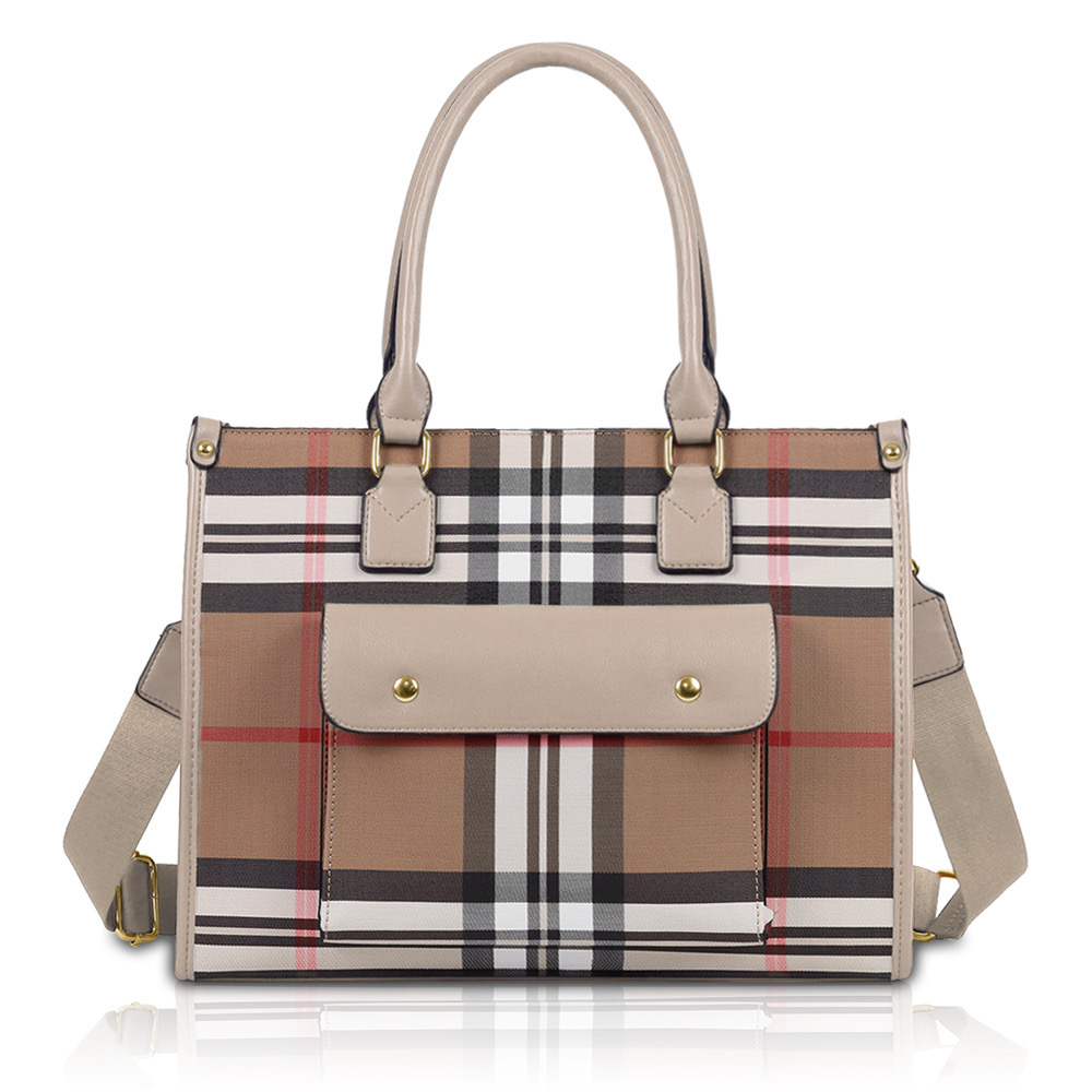 2482 APR/APR Plaid Pattern Fashion Handbag