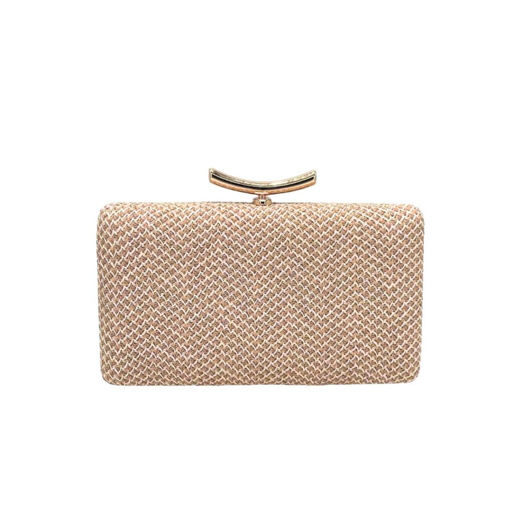 LA2026018 KH Woven Hard-Shell Evening Clutch