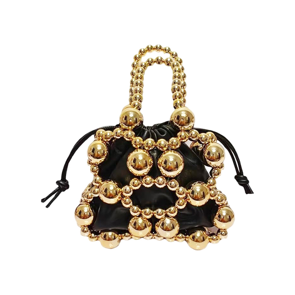 LA2466 GD Mini Pearl Beaded Purse