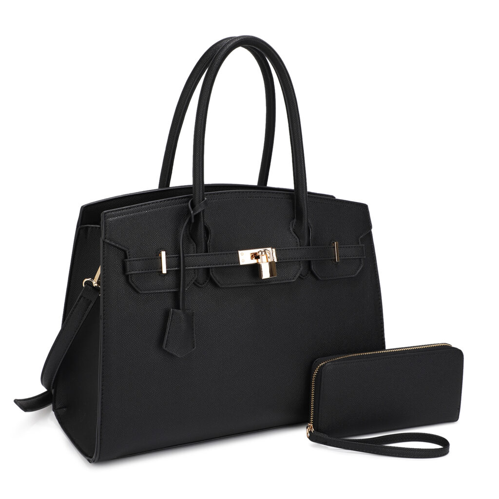 MS-31399A BK Classic Fashion Handbag (2 N 1)