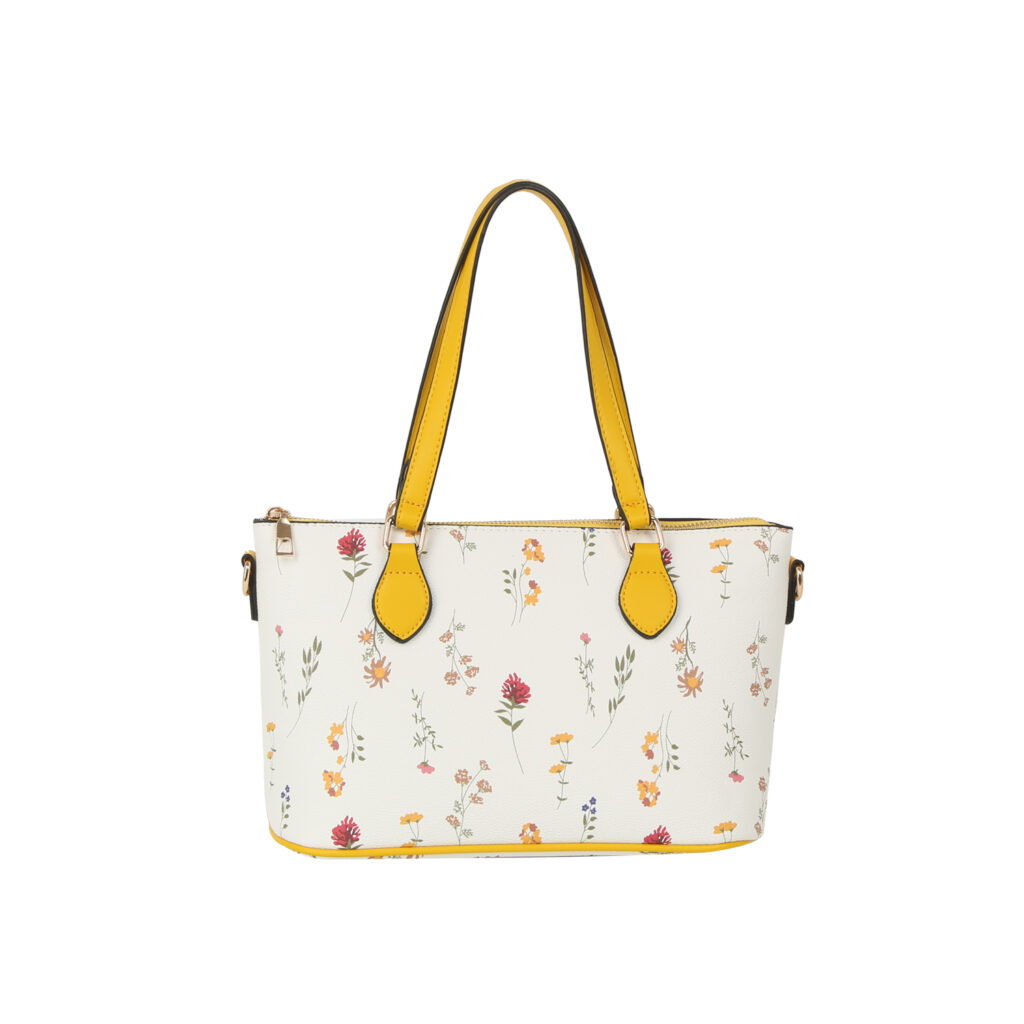 EWCR003 YL Cherry Blossom Flower Printed Small Tote Bag