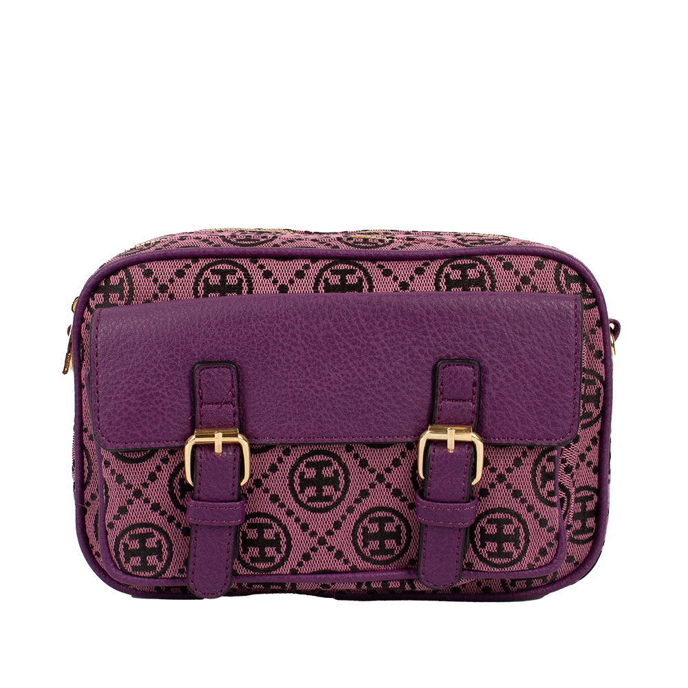 203-PP Double Zipper Crossbody Bag