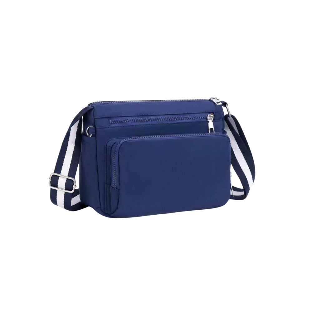 635-BL Nylon Multi-Pocket Crossbody Bag
