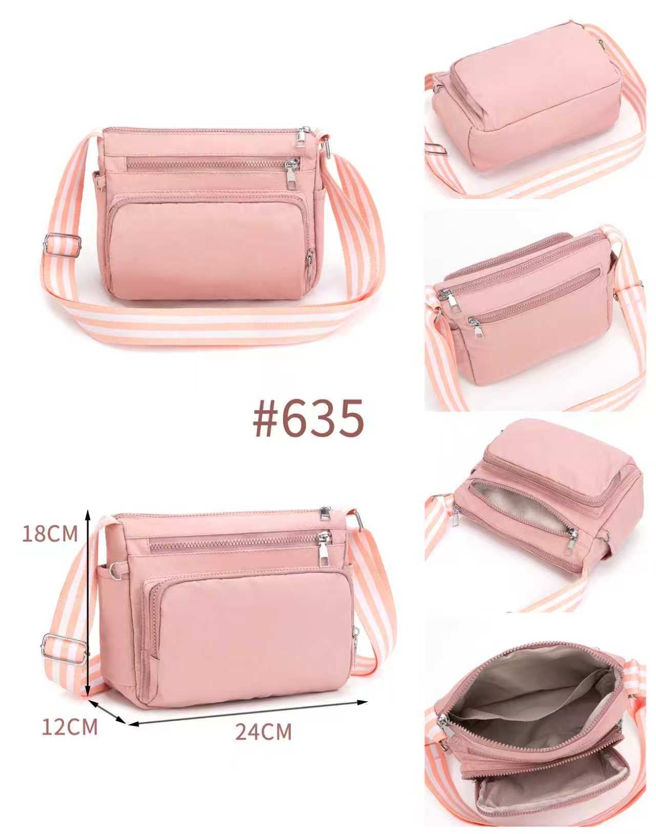 635-BL Nylon Multi-Pocket Crossbody Bag