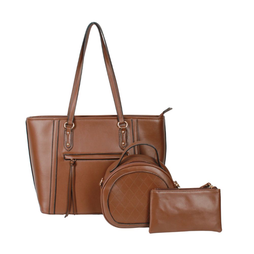EL1854 BR Fashion Handbag (3 N 1) Set
