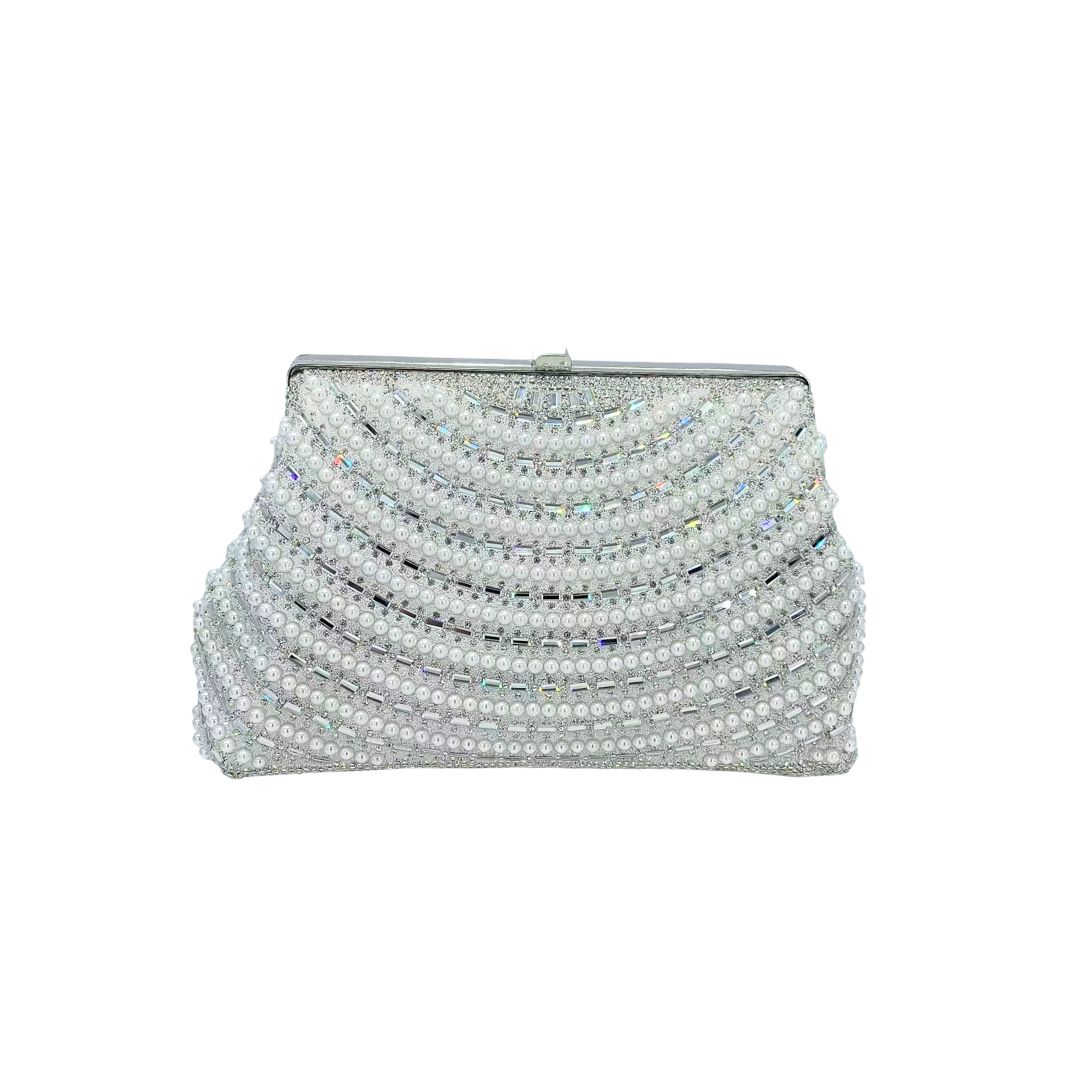 LAY086 SL Pearl-Studded Clutch Bag