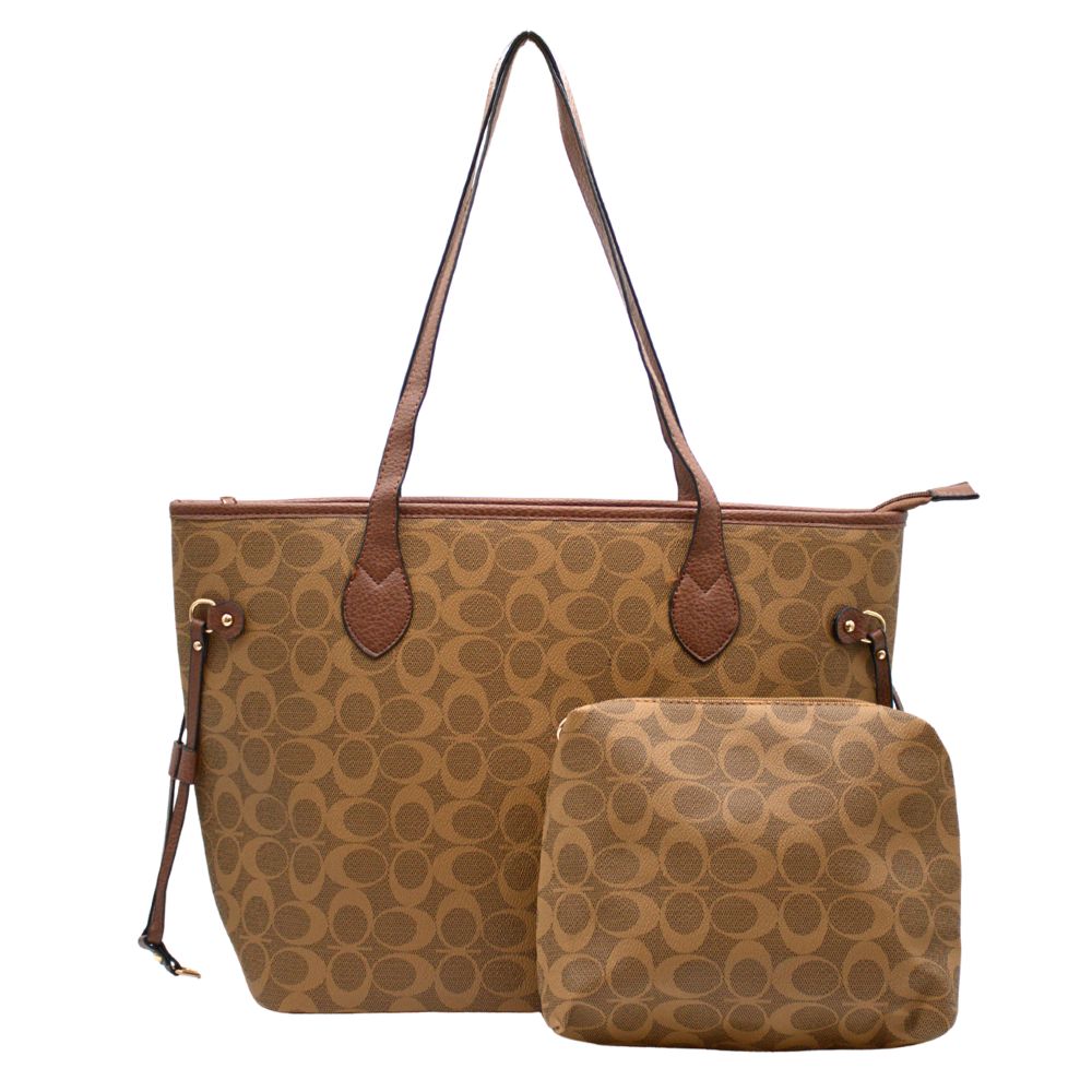 2115 BR Signature Monogram Fashion HandBag Set(2 N 1)
