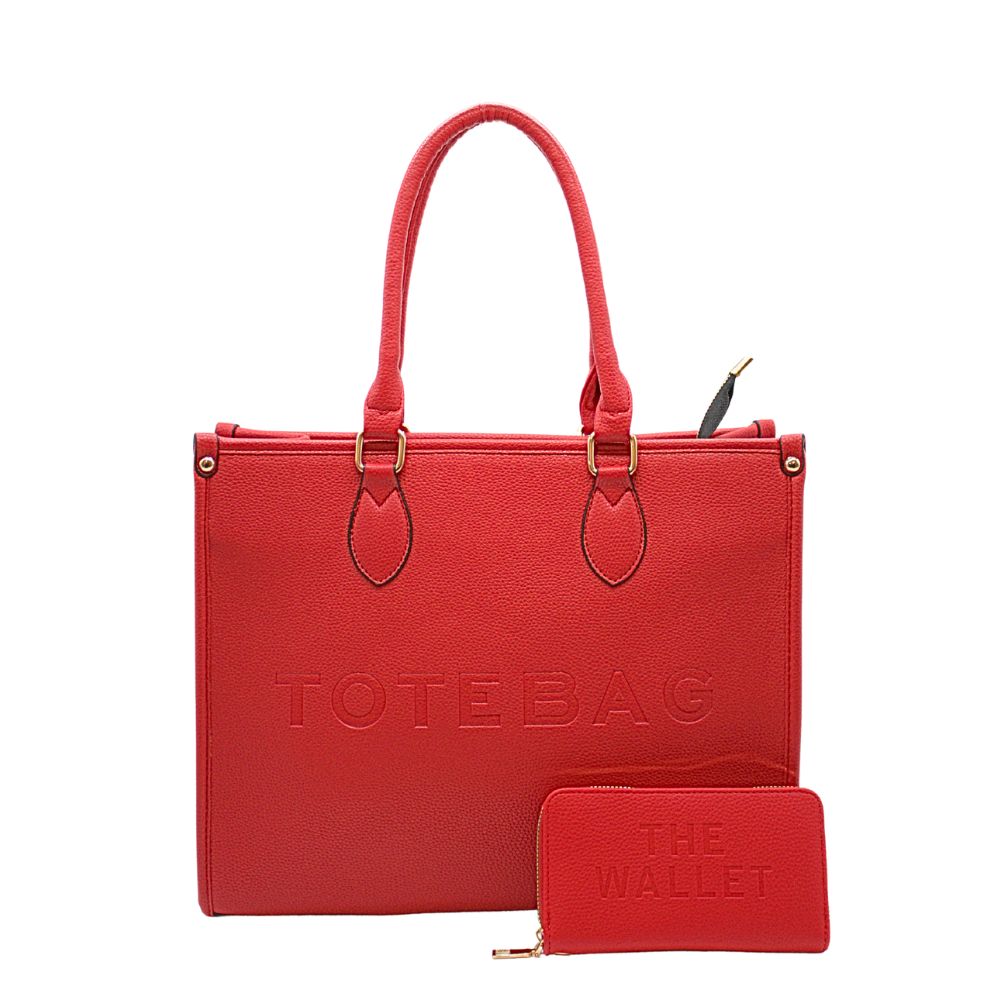 N2111A RD Fashion TOTE BAG Set(2 N 1)