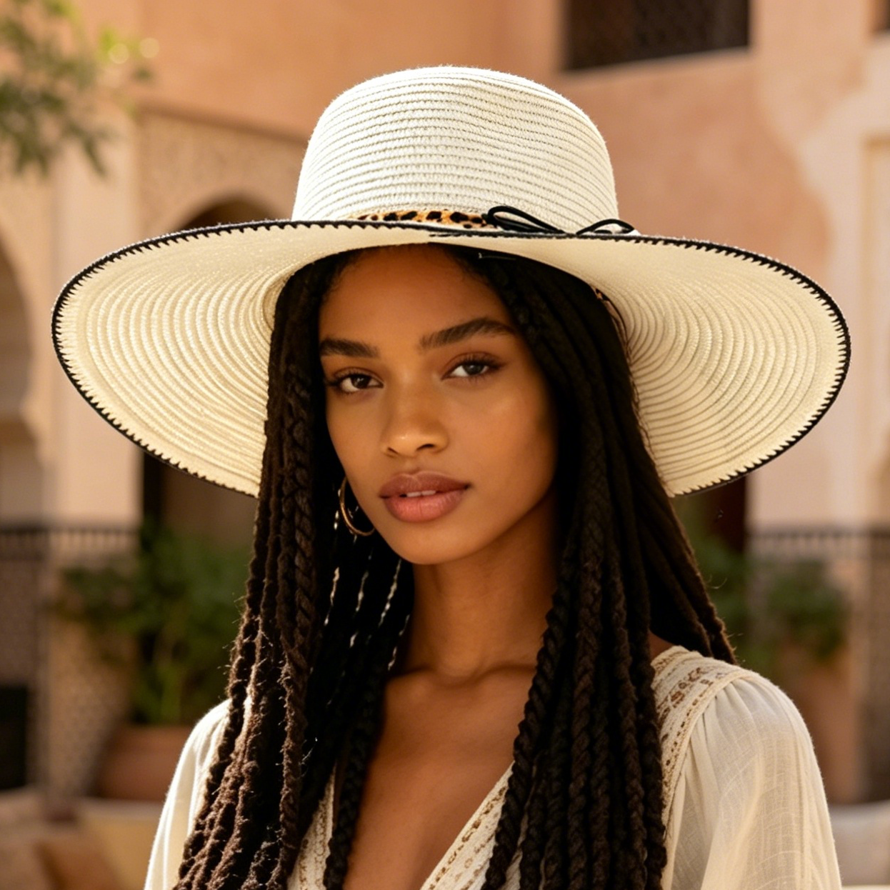 HA320136 IV/IV Vacation-style Straw hat