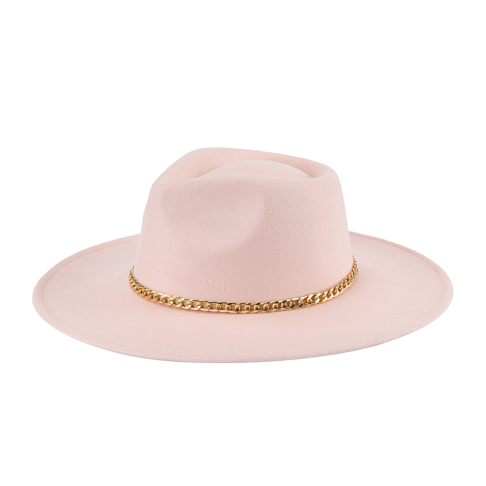 HA320080 GDLR Taki Chain Fedora Classic Hat