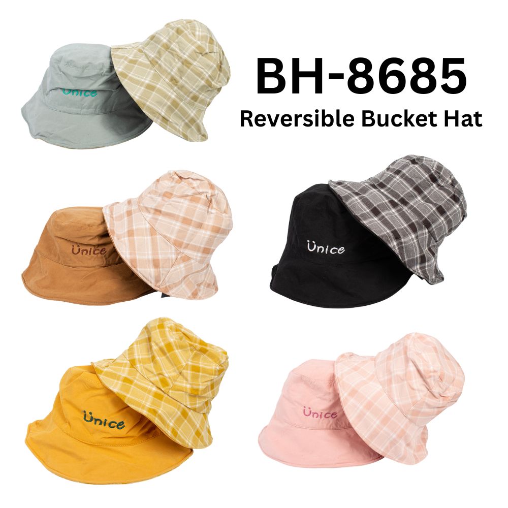 BH-8685 ASST “UNICE” Reversible Bucket Hat (3PCS)