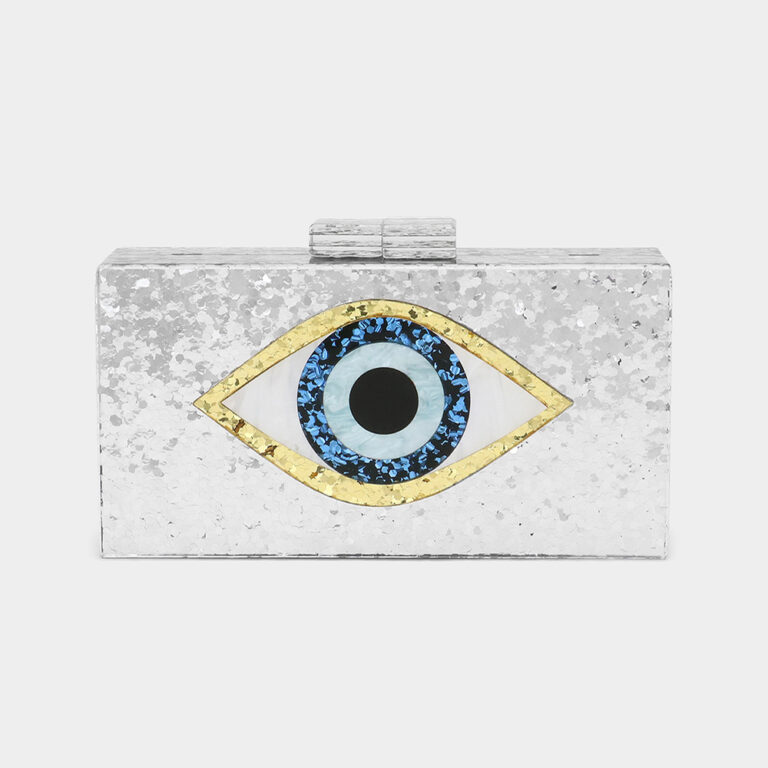 LAS2212 SL Glittered Evil Eye Clutch / Crossbody Bag