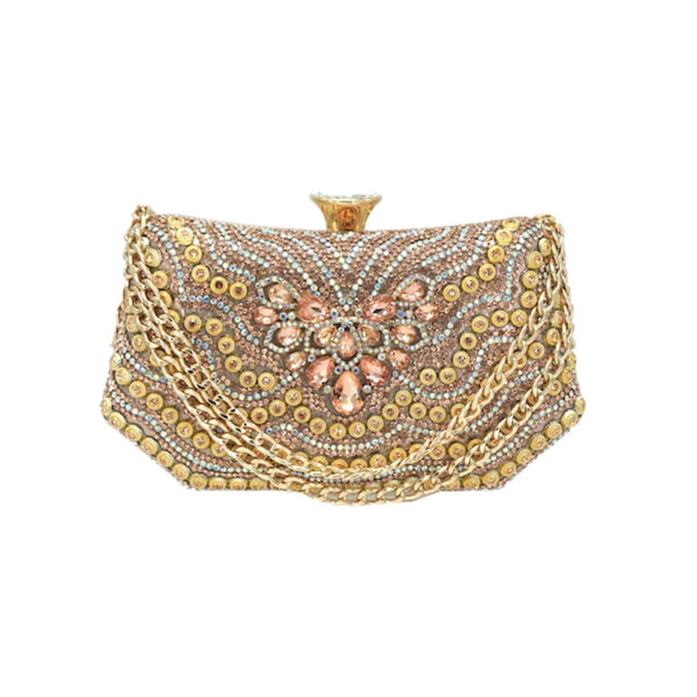LA0225A-CHAM Rhinestones Clutch / Evening Bag