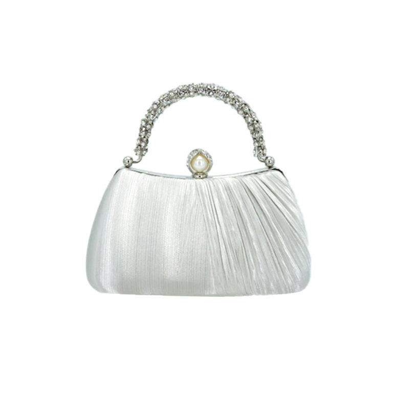 LAD62-1 SL Chic Pink Satin Evening Clutch Bag